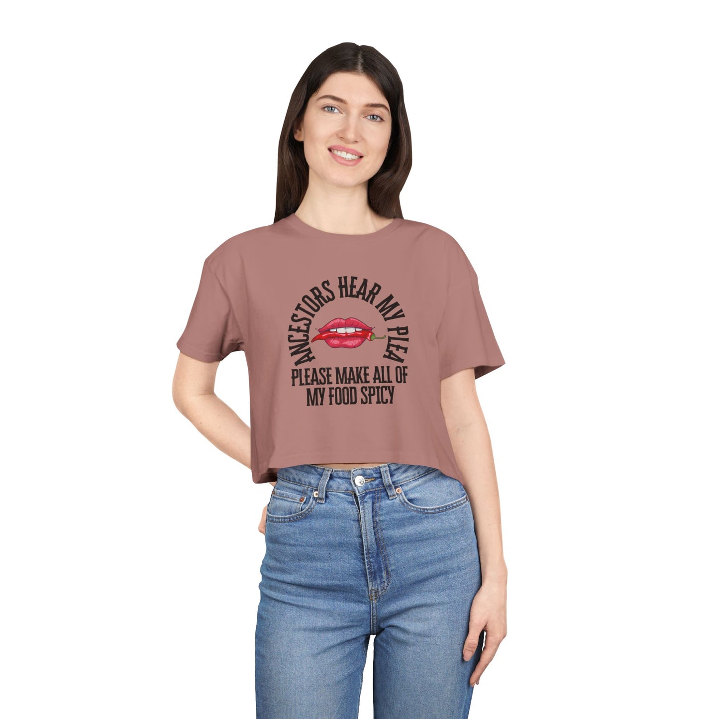 Ancestors Hear My Plea Spicy Cropped Tee