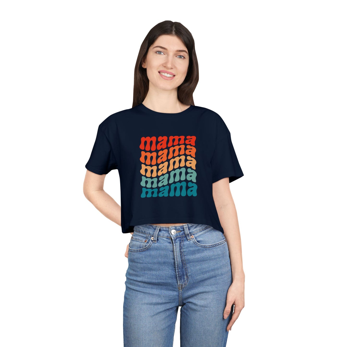 Mama Wavy Cropped Tee