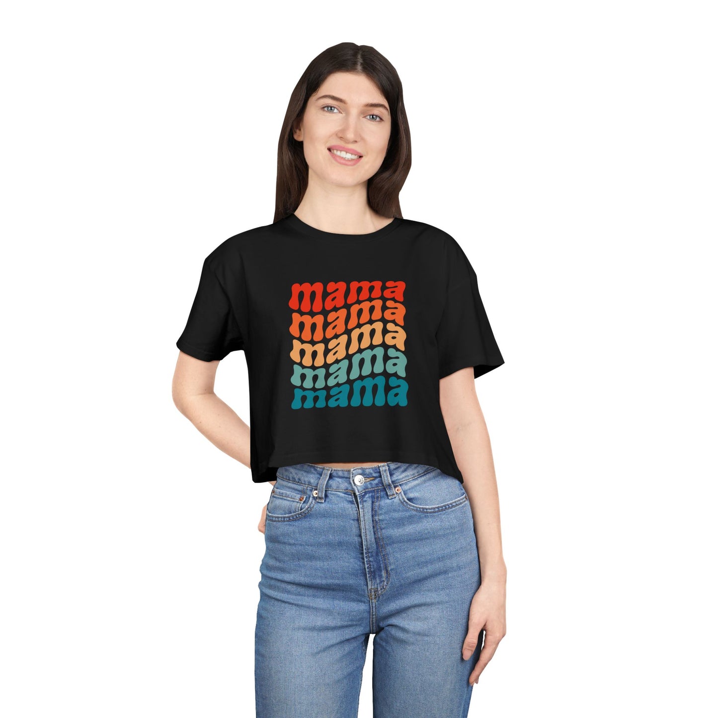 Mama Wavy Cropped Tee