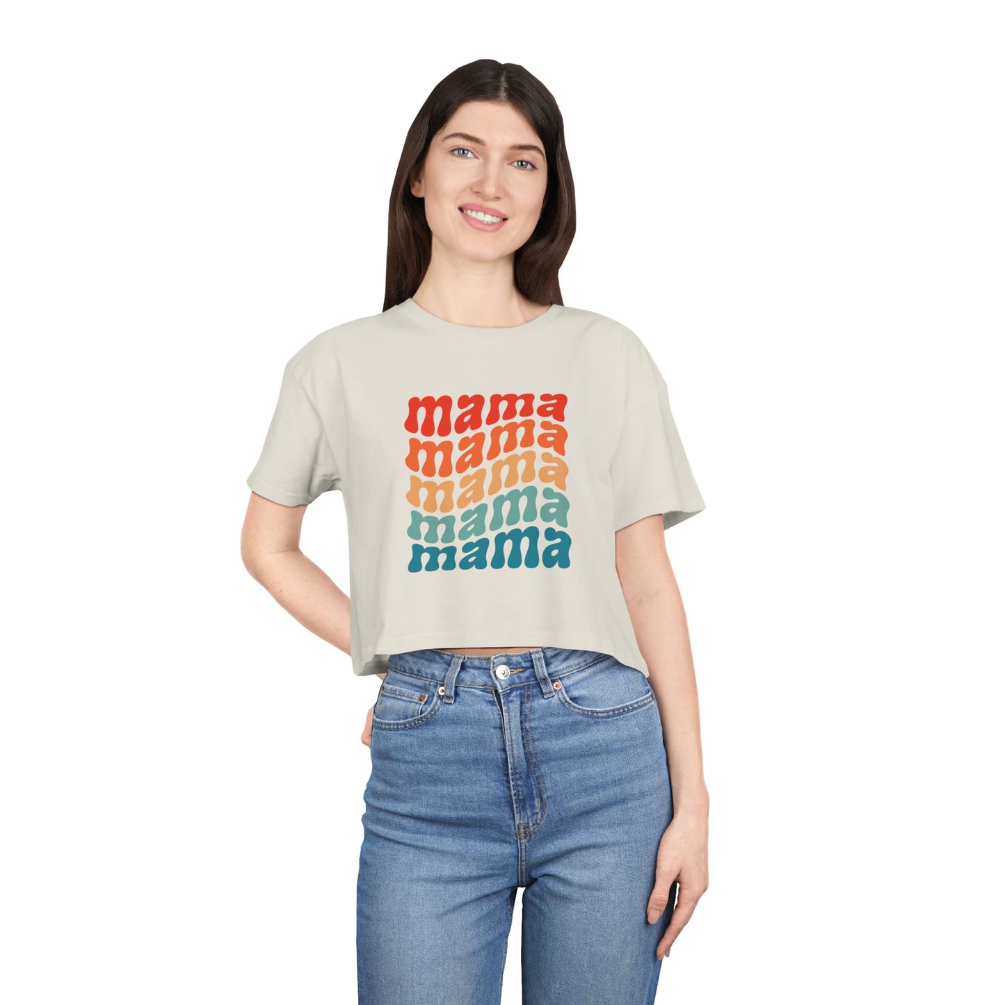 Mama Wavy Cropped Tee