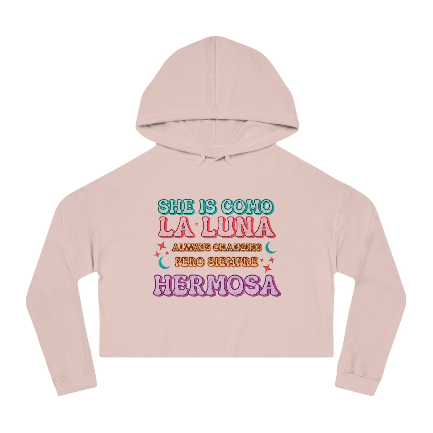 She is Como La Luna Cropped Hoodie