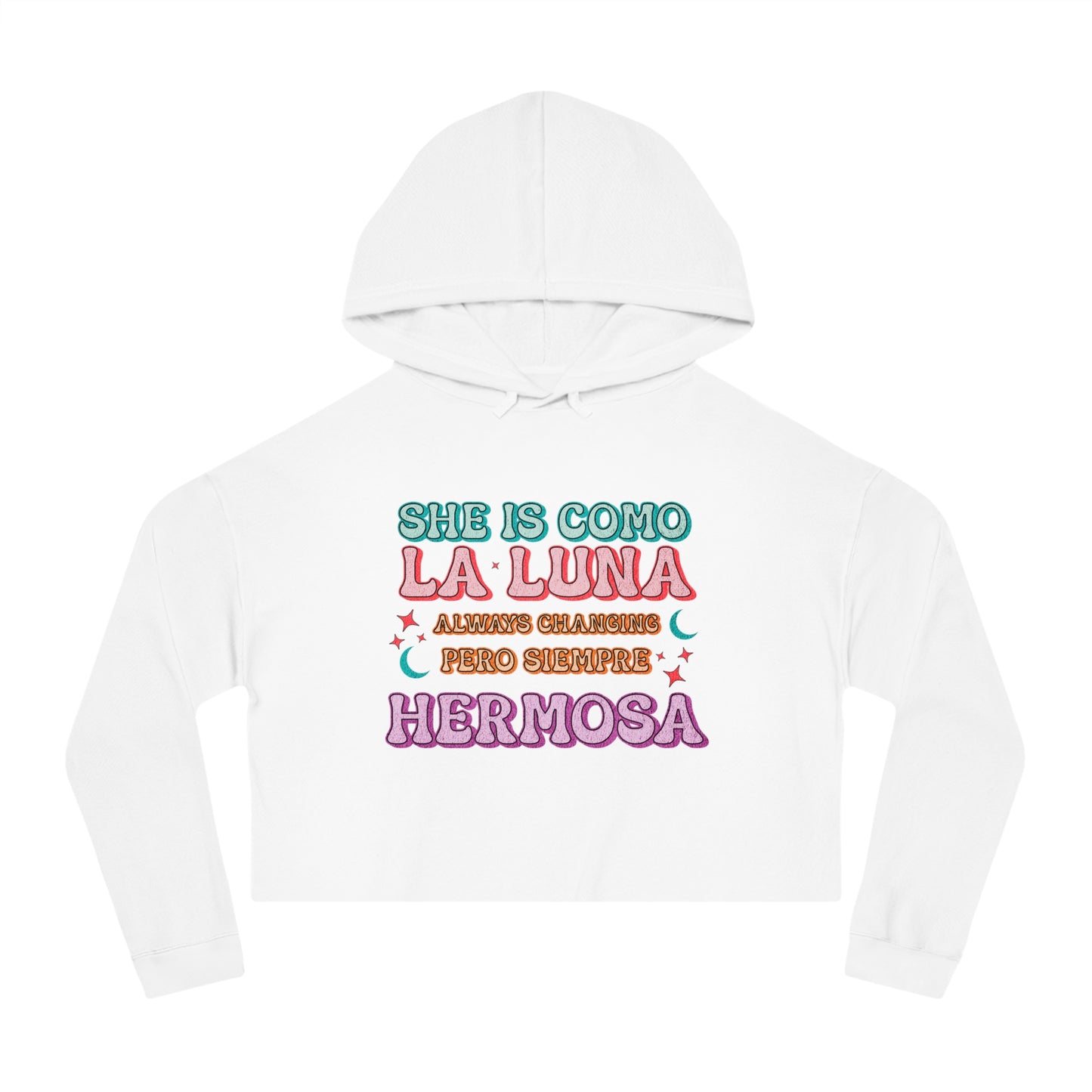 She is Como La Luna Cropped Hoodie