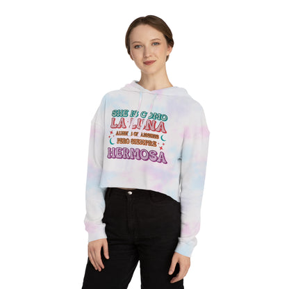 She is Como La Luna Cropped Hoodie