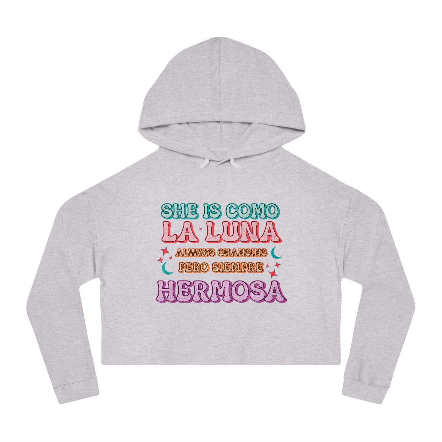 She is Como La Luna Cropped Hoodie
