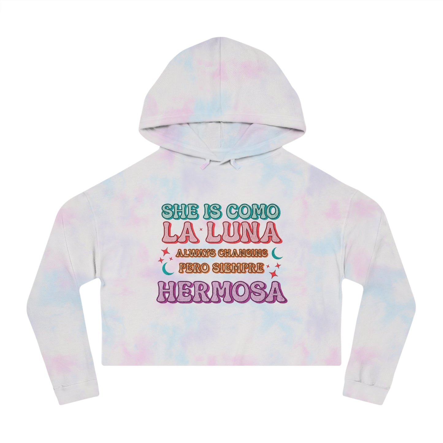 She is Como La Luna Cropped Hoodie