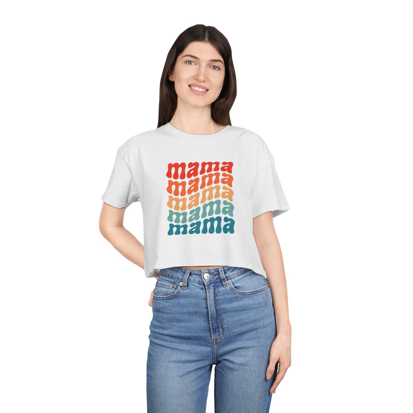 Mama Wavy Cropped Tee
