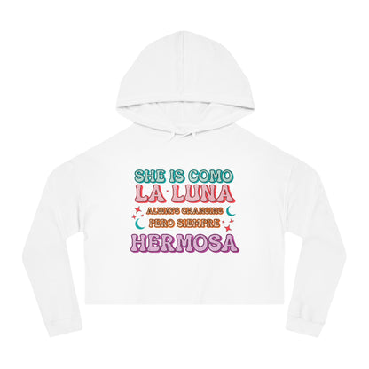 She is Como La Luna Cropped Hoodie